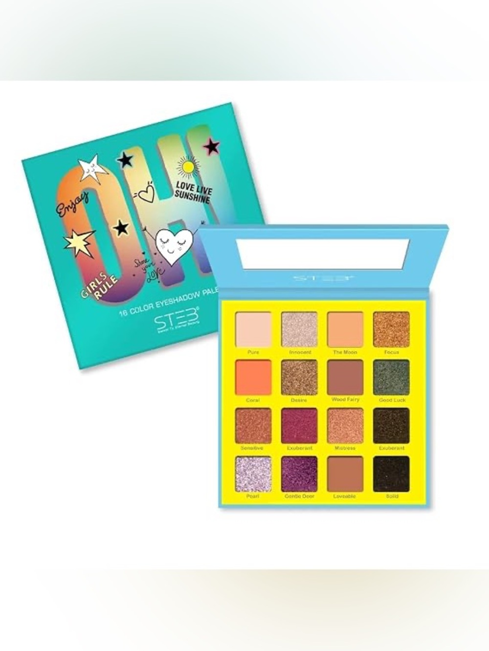 STEB Oh! Eyeshadow Palette is a 16 color makeup palette